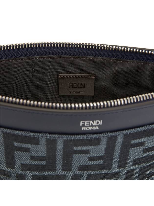 FF Medium Flat Clutch Bag Blue - FENDI - BALAAN 7