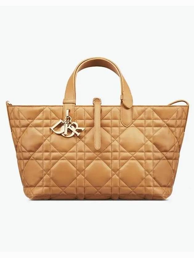 Toujours Macrocannage Calfskin Medium Tote Bag Tan - DIOR - BALAAN 2