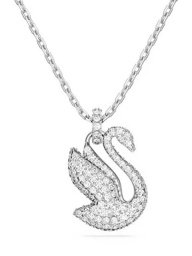 Women's Iconic Swan Pendant Necklace Silver - SWAROVSKI - BALAAN 3