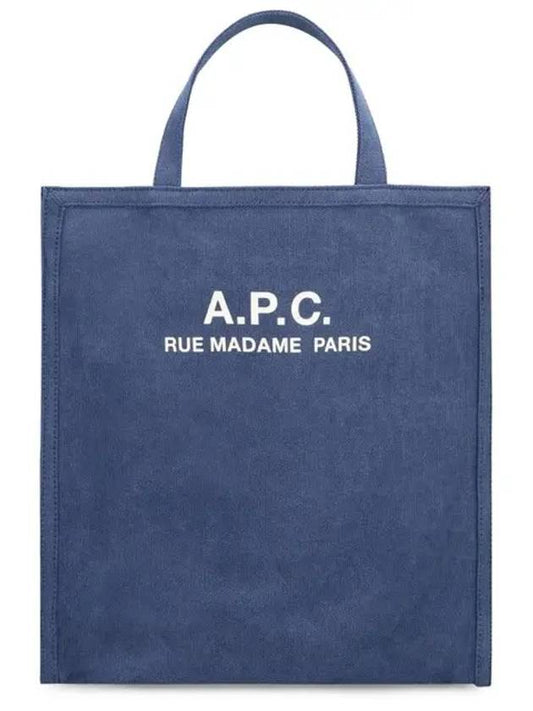 Recovery Logo Printing Cotton Tote Bag Blue - A.P.C. - BALAAN 2