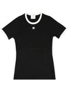 Contrast Signature Short Sleeve T-Shirt Black - COURREGES - BALAAN 3