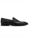 Moccasin Gancini Ornament Leather Loafers Black - SALVATORE FERRAGAMO - BALAAN 2