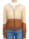 Calca Color Block Mohair Wool Cardigan Beige Brown - MAX MARA - BALAAN 5