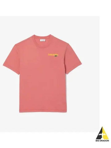 Men s SUMMER Pack Pigment Print T Shirt Indigo Pink - LACOSTE - BALAAN 1