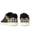 Checked Leather Suede Low Top Sneakers Black - BURBERRY - BALAAN 7