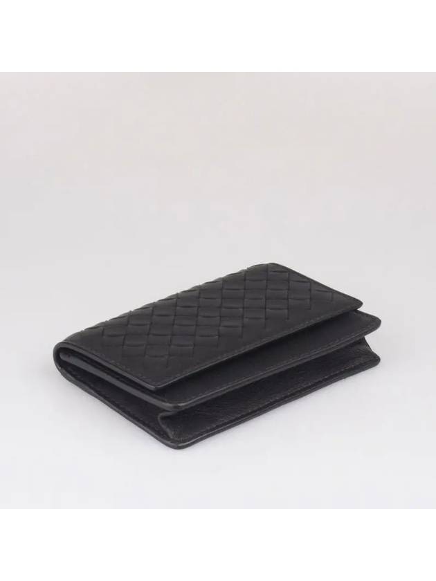 Intrecciato Flap Business Card Wallet Black - BOTTEGA VENETA - BALAAN 3