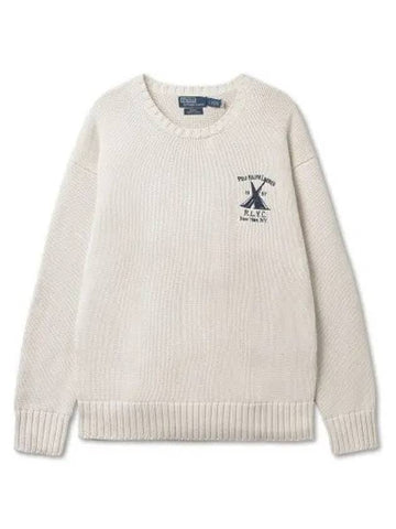 30 points paid YACHT CLUB Cotton Long Sleeve Pullover Natural 101 - POLO RALPH LAUREN - BALAAN 1