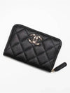 Stone CC Logo Zipper Wallet Caviar Black AP3606 B14343 94305 - CHANEL - BALAAN 5