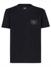 Embroidered Logo Jersey Cotton Short Sleeve T-Shirt Black - FENDI - BALAAN 2