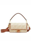 FF Logo Baguette Rafia Shoulder Bag Beige - FENDI - BALAAN 2