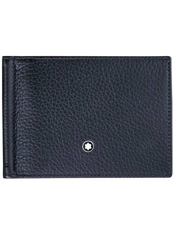 Meisterst ck 6CC Soft Grain Money Clip Half Wallet Navy - MONTBLANC - BALAAN 1