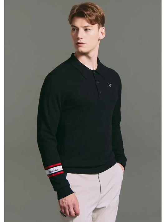 Men s sleeve point high stretch collar neck knit pullover black - CLEVELAND GOLF - BALAAN 1