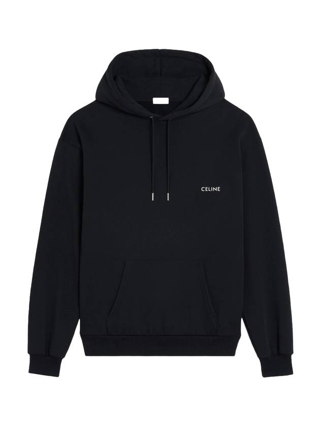 Cotton Fleece Logo Print Loose Hood Black - CELINE - BALAAN 1