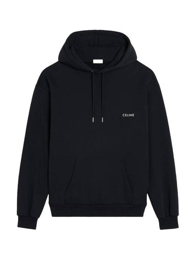 Logo-Print Cotton Fleece Hoodie Black - CELINE - BALAAN 1