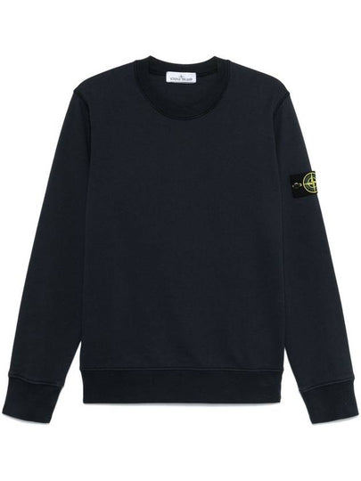 Organic Cotton Fleece Sweatshirt Navy Blue - STONE ISLAND - BALAAN 2