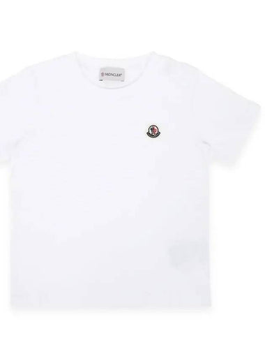 Kids Infant Logo Patch Cotton Short Sleeve White 8C00007 83907 001 8 10A - MONCLER - BALAAN 1