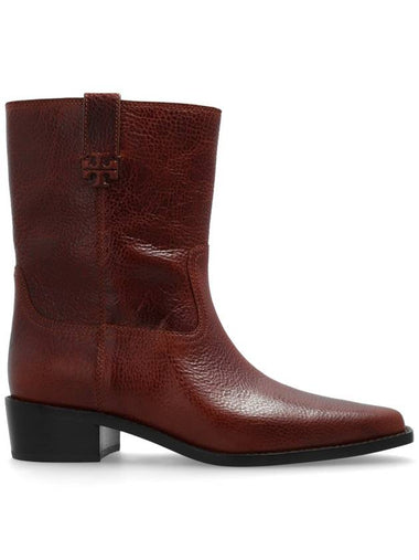 Tory Burch Leather Ankle Boots, Women's, Brown - TORY BURCH - BALAAN 1