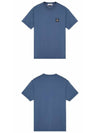 Logo Patch Short Sleeves T-Shirt Avio Blue - STONE ISLAND - BALAAN 5