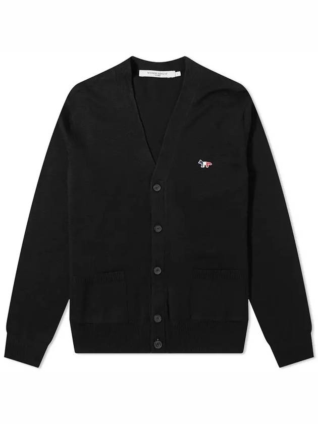 Tricolor Fox Patch Classic Cardigan Black - MAISON KITSUNE - BALAAN 2