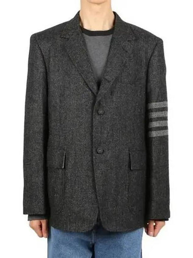 Diagonal breasted wool jacket 270086 - THOM BROWNE - BALAAN 1