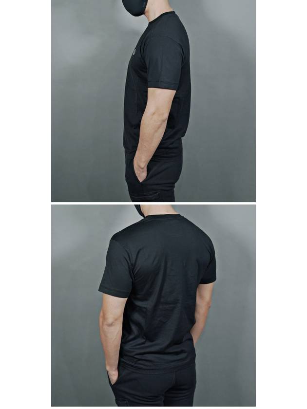 Logo Patch Cotton Short Sleeve T-Shirt Black - STONE ISLAND - BALAAN 7