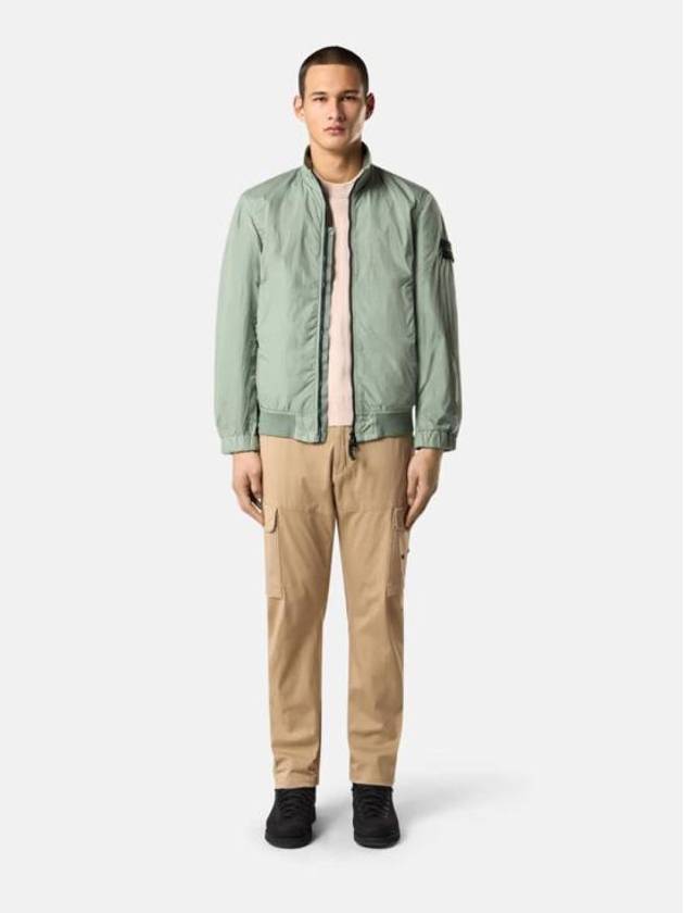 Crinkle Reps Wappen Bomber Jacket Sage Green - STONE ISLAND - BALAAN 3