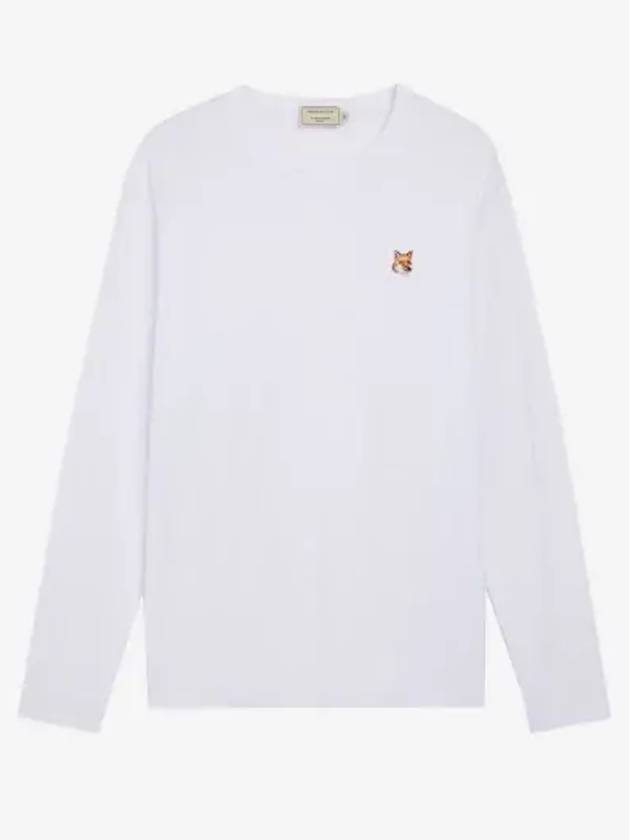 Fox Head Patch Regular Long Sleeve T-Shirt White - MAISON KITSUNE - BALAAN 3