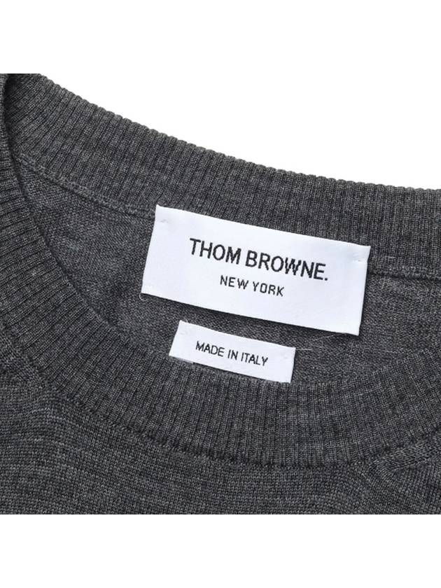 4 Bar Armband Classic Merino Wool Knit Top Medium Grey - THOM BROWNE - BALAAN 4