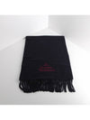 Logo Wool Fringe Muffler Navy - VIVIENNE WESTWOOD - BALAAN 2