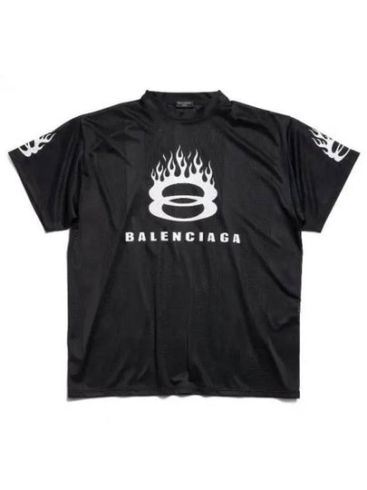 Logo Print Crew Neck Short Sleeve T-Shirt Black - BALENCIAGA - BALAAN 2