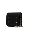 Grain Leather Chain Card Wallet Black - MAISON MARGIELA - BALAAN.