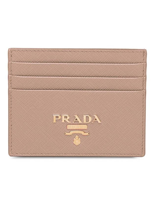 Metal Logo Saffiano Card Wallet Powder Pink - PRADA - BALAAN 2