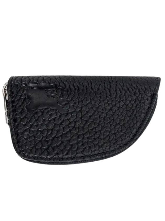 Shield Leather Coin Purse Black - BURBERRY - BALAAN 1