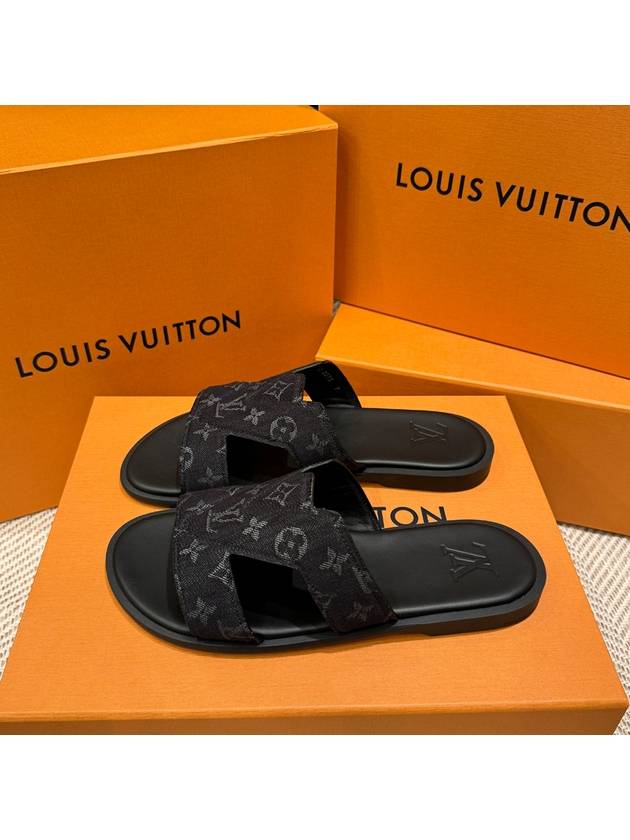 Men's Sandals Monogram Denim Black Mules - LOUIS VUITTON - BALAAN 3