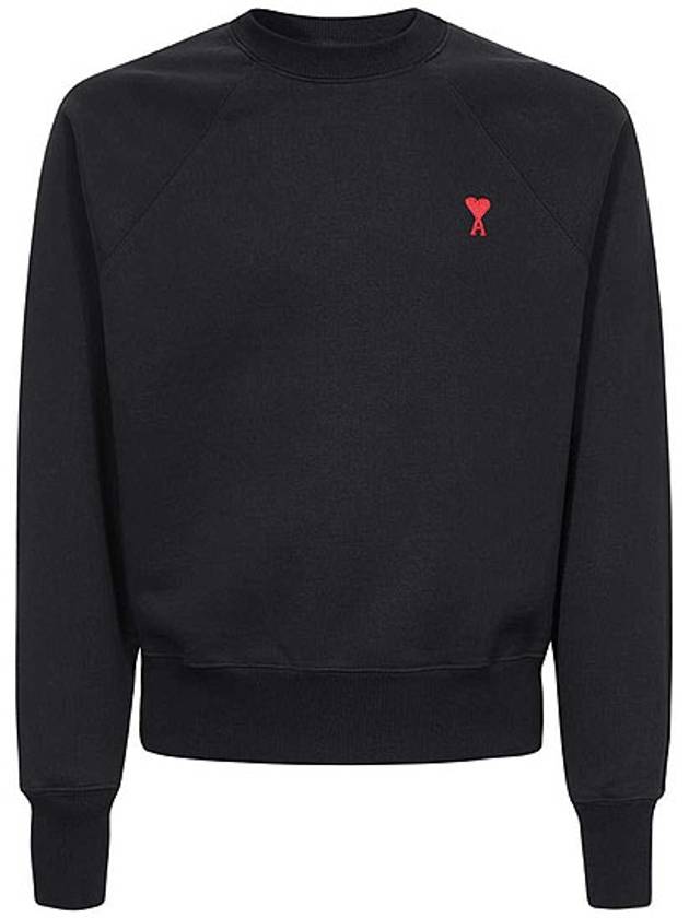 Small Heart Logo Sweatshirt Black - AMI - BALAAN 2