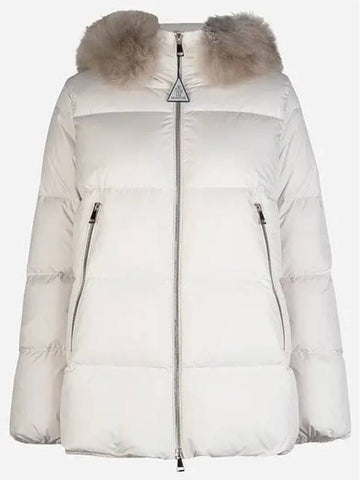 1A00174 54AQE 051 Lyche fur women s hooded padded jacket beige 1118477 - MONCLER - BALAAN 1