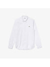 Slim Fit Premium Cotton Long Sleeve Shirt White - LACOSTE - BALAAN 1