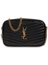 Lou Small Leather Cross Bag Black - SAINT LAURENT - BALAAN 3