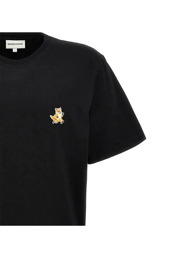 Chillax Fox Patch Regular Short Sleeve T-Shirt Black - MAISON KITSUNE - BALAAN 4