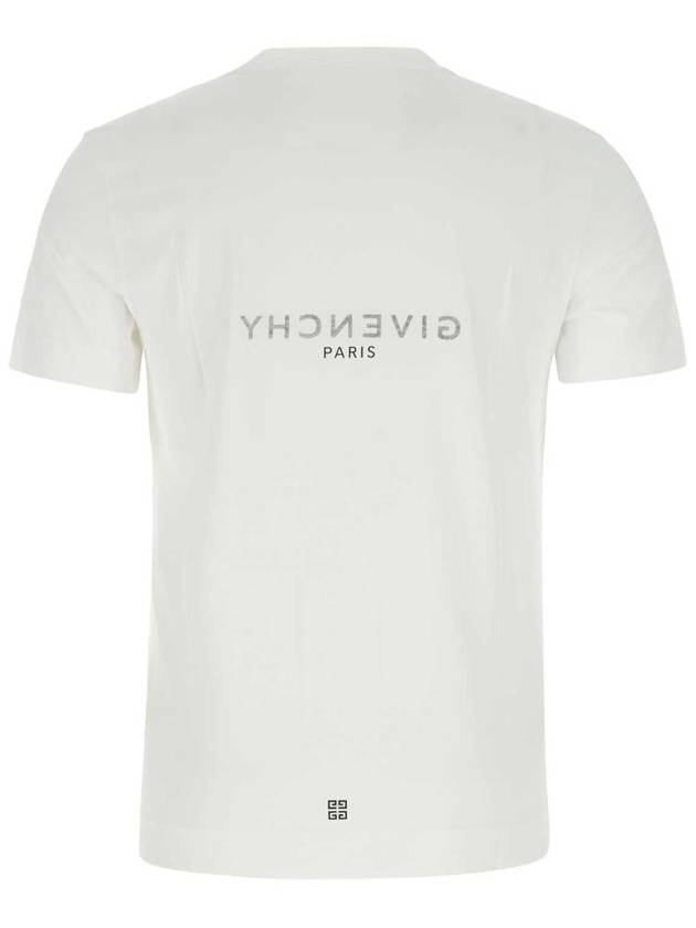 Men's Reverse Logo Round Slim Short Sleeve T-Shirt White - GIVENCHY - BALAAN 3