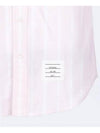 Men's Floral Applique Striped Oxford Long Sleeve Shirt Light Pink - THOM BROWNE - BALAAN.