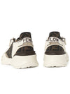 Flow FF Jacquard Leather Running Low Top Sneakers Beige - FENDI - BALAAN 7