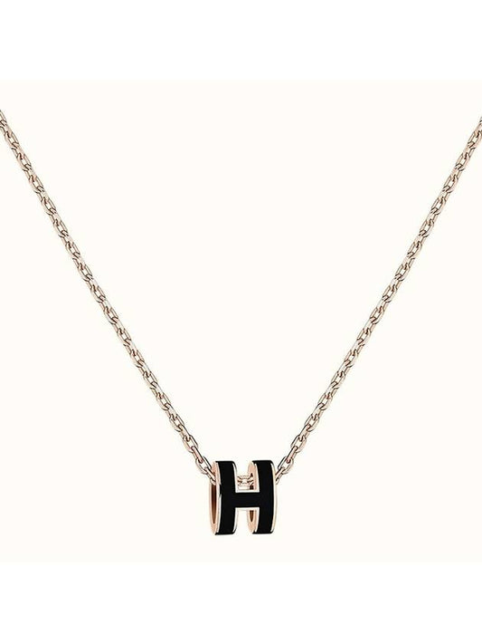 Mini Pop H Pendant Rose Gold & Noir - HERMES - BALAAN 2