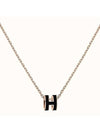 Mini Pop H Pendant Rose Gold & Noir - HERMES - BALAAN 4