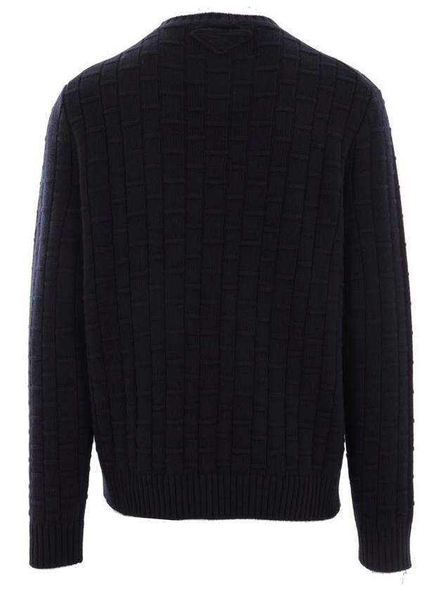 Crew neck knit top navy - PRADA - BALAAN 4