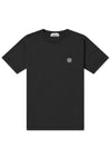 Logo Patch Cotton Short Sleeve T-Shirt Black - STONE ISLAND - BALAAN 4