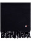 Small Tricolor Fox Wool Muffler Navy - MAISON KITSUNE - BALAAN 3