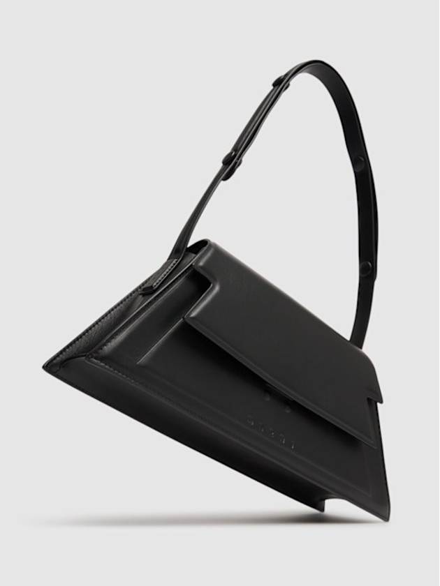 Medium Leather Shoulder Bag Black - MARNI - BALAAN 5