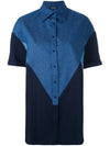 color block OVER-FIT denim shirt - NEIL BARRETT - BALAAN 1