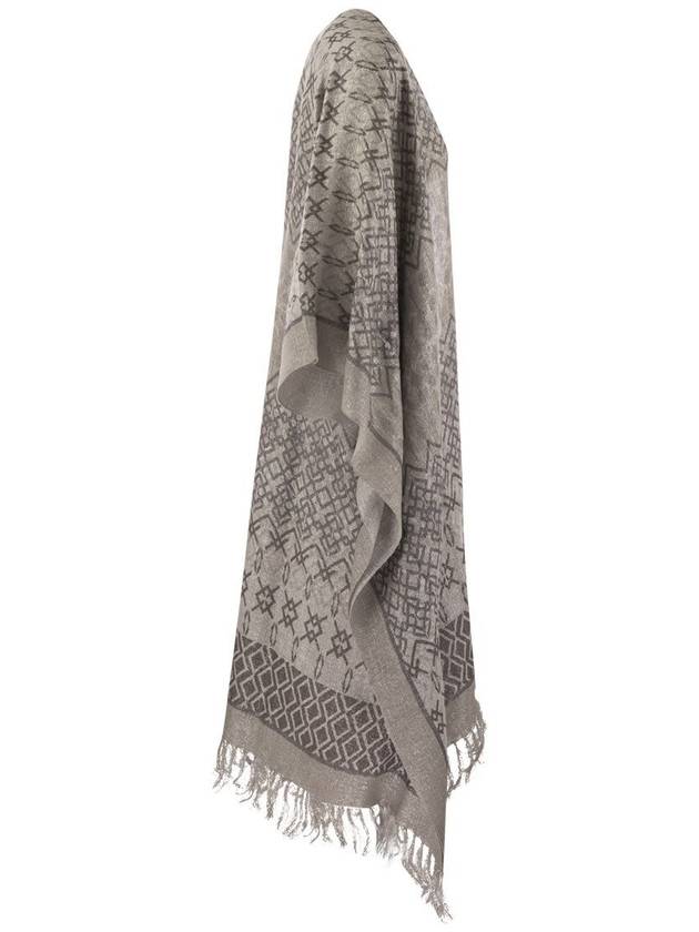 Ethnic Print Fringe Poncho MSCDARP70P_CIA37 - BRUNELLO CUCINELLI - BALAAN 4